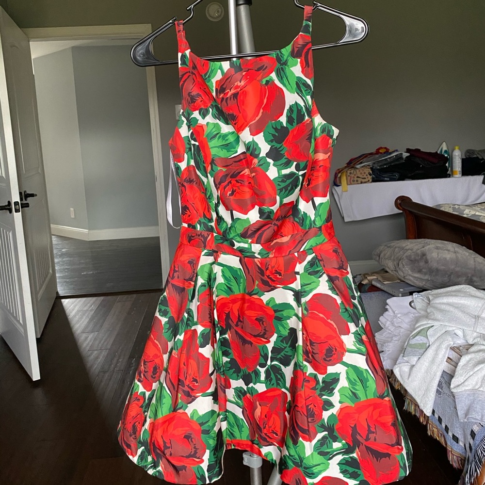 Sherri hill floral semi formal dress